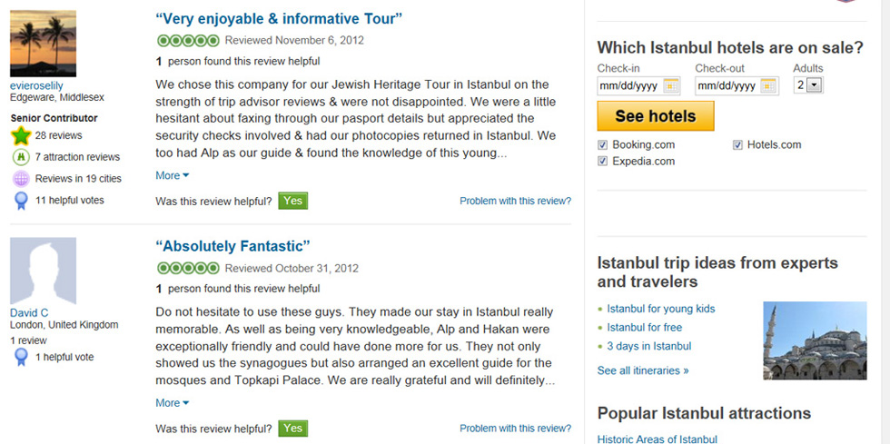 TESTIMONIALS ISTANBUL JEWISH HERITAGE TOURS We chose 